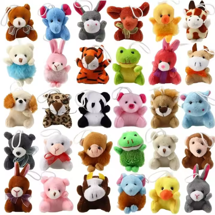 Juego de 32 piezas de juguetes de animales de peluche mini para premio de profesor y estudiante bolsa de buenos para niños y niñas rellena de juguetes de peluche - 1