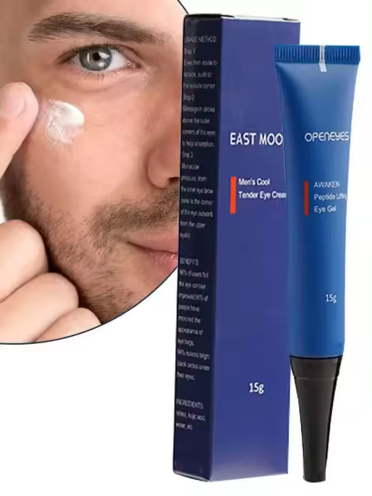 Crema para ojos para hombre, hialuronato, Gel para ojos fresco, crema hidratante debajo de los ojos para ojeras, hinchazón, líneas finas, cuidado de los ojos - 1