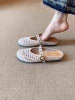 Sandalias Planas Retro Tejidas para Mujer 2025 Cómodas y Ligeras con Hebilla de Metal - details 11
