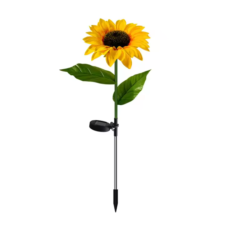 Luz Solar de girasol impermeable para exteriores, lámpara de flores para camino, Patio, porche, césped, decoración de jardín - 1