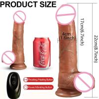 Consolador vibrador recargable Artificial telescópico Control remoto vibradores para mujeres silicona punto G vibración realista - details 3