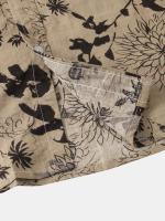 Camisa informal de algodón con estampado de hojas y flores para hombre, camisa de manga corta, ropa masculina para verano - details 2