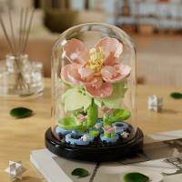 Bloque de decoración de escritorio de montaje eterno, flor, rompecabezas para niños, rosa, bloques de construcción, juguete, ramo, regalo - details 11
