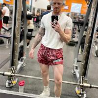 Pantalones cortos deportivos para hombre, Shorts de secado rápido, transpirables, informales, de baloncesto, con flores de anaca - details 9