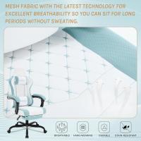 Silla de Juego Ergonómica Oficina con Soporte Lumbar Masaje y Reposapiés Extraible - details 14