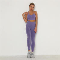 Conjunto deportivo para mujer, mallas de yoga para gimnasio de cintura alta, sujetador, conjuntos de correr, conjunto de entrenamiento - details 4