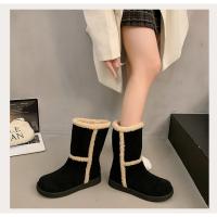 Botas de mujer de punta redonda de felpa,tacón alto,elegantes,invierno - details 22