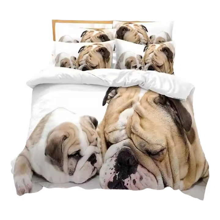 Juego de Ropa de Cama de Perro de Algodón Cubierta de Edredón, Fundas de Almohada, Jabóneras - 1