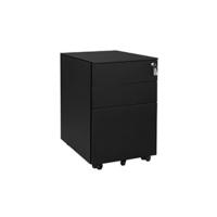 Gabinete de Archivos Móvil con 2 Cajones Cierre, Para Documentos de Oficina, Carpetas Suspendidas, Montado, 39 x 50 x 69,5 cm Negro Mate OFC52BK - details 7