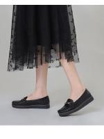 Zapatos de cuero pequeños de un solo paso 2025, nuevo estilo, zapatos planos de una sola línea para mujer, mocasines casuales profesionales - details 2