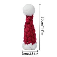 Sombrero de Navidad hecho a mano, cubierta para botella de vino, hilo grueso y suave, cubierta de champán de Navidad, decoraciones navideñas rojas y verdes para familia - details 0