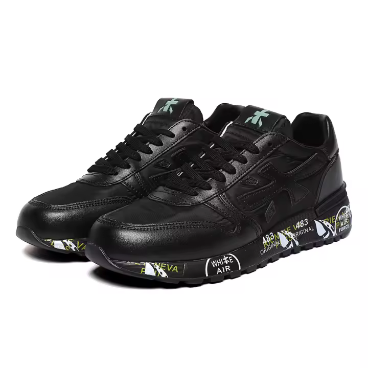 Moda nuevos zapatos masculinos con zapatillas deportivas casuales de cuero retro transpirables de suela gruesa - 1