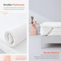 180 x 200 cm, en Viscoelástica (Espuma de Gel con Memoria), 5 cm de Alto, con Funda Extraíble y Lavable, Blanco - details 4