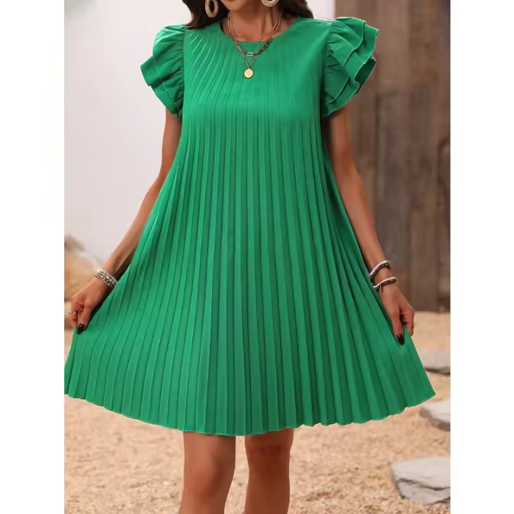 Vestido elegante de primavera/verano de color liso para mujer - 1