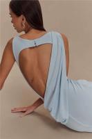 Elegante Vestido Largo de Verano Mozision sin Espalda Sexy Escote en Redondo, Alto hasta la Coxa, Estilo Bodycon - details 9