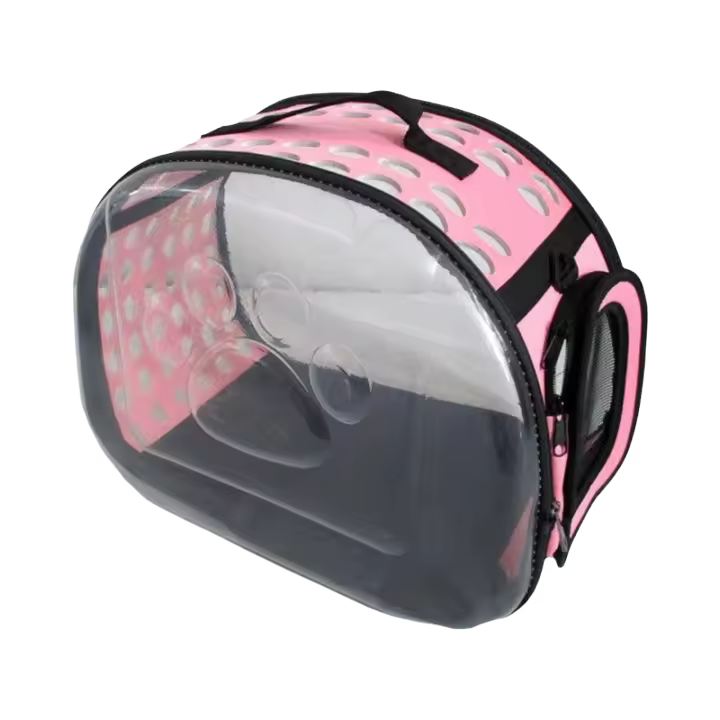 Bolsa para mascotas al aire libre, transportador plegable transparente para perros y gatos, bolso de hombro portátil transpirable - 1
