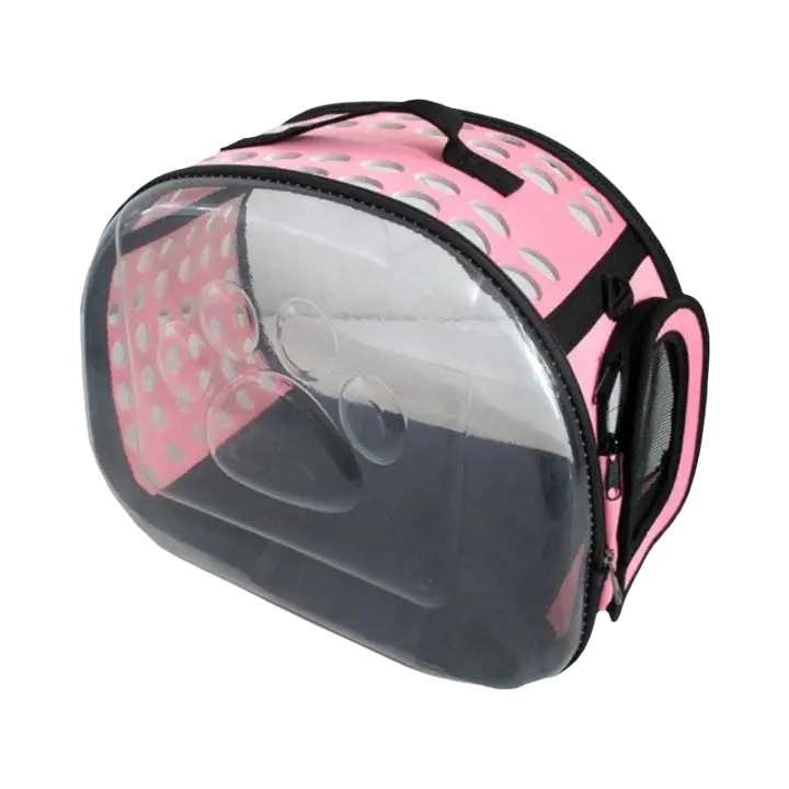 Bolsa para mascotas al aire libre, transportador plegable transparente para perros y gatos, bolso de hombro portátil transpirable - 1