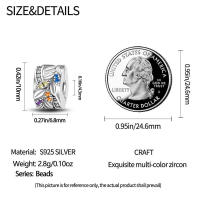 Abalorios de piedra de Color plateado para mujer, pulseras y brazaletes adecuados de estilo elegante, joyería fina DIY para cumpleaños - details 1