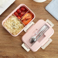 Fiambrera con cuchara, palillos, vajilla de paja de trigo, contenedor de almacenamiento de alimentos para niños, caja de Bento para la escuela y la Oficina, microondas, nuevo - details 5
