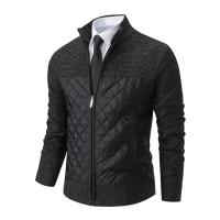 Suéter de otoño e invierno para hombre, cárdigan suelto, suéter de lana, jersey de cuello alto frío, cortavientos empalmado, chaqueta informal - details 11