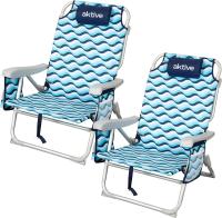 Pack de 2 sillas plegables multiposición para playa, jardín, terraza o camping, 5 posiciones, 49x58x80 cm, Altura asiento 27 cm, Topes antivuelco, Soporta 100 kg, Con asas de transporte (85469) - details 30