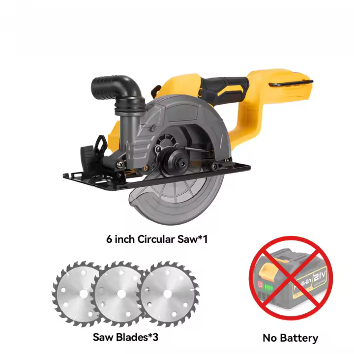 Sierra circular inalámbrica MELLWIN de 6 pulgadas sin escobillas 45 °   Máquina de corte multifunción con ajuste de ángulo para juego de pines de batería Makita de 18V - 1