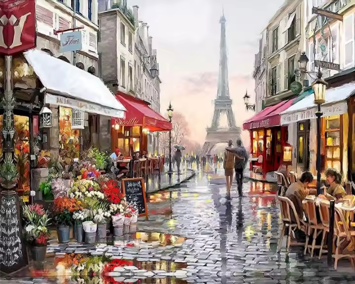 RUOPOTY-pintura por números, lienzo para pintar paisajes, regalo personalizado, 40x50cm - 1