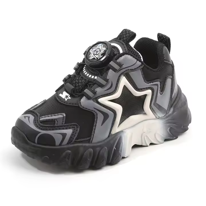 Zapatos deportivos para niños 2025 primavera y otoño niños papá zapatos botón giratorio niñas zapatos casuales Internet celebridad suela suave zapatos de bebé - 1