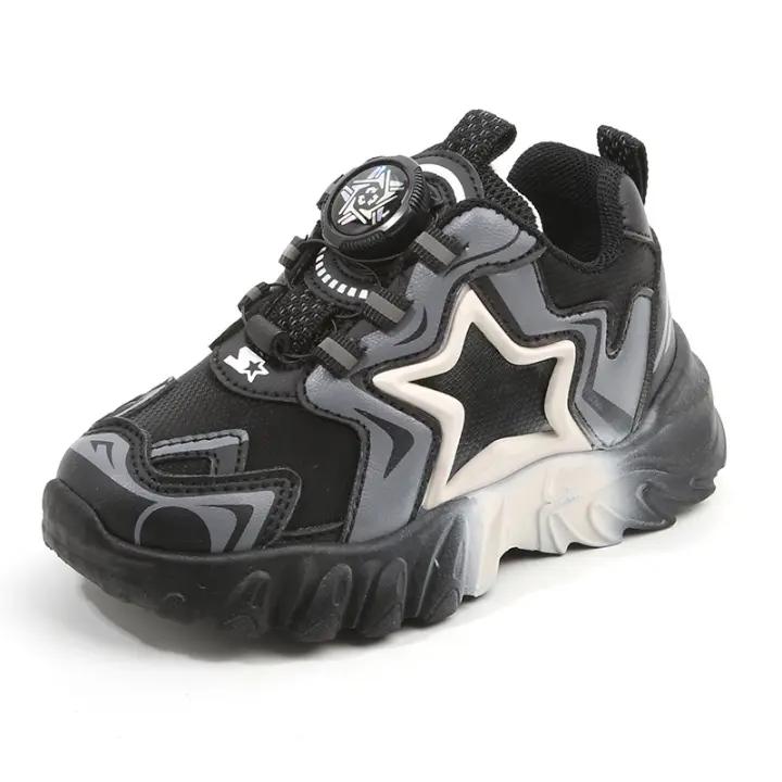 Zapatos deportivos para niños 2025 primavera y otoño niños papá zapatos botón giratorio niñas zapatos casuales Internet celebridad suela suave zapatos de bebé - 1