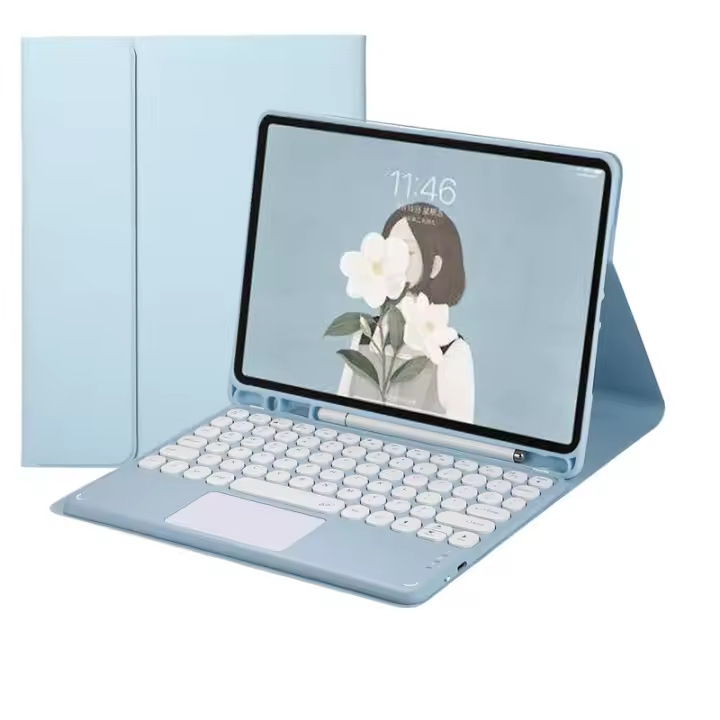 Estuche con Portalápices para iPad Air, 11 pulgadas, M2 Air 6ª generación, 2024, teclado táctil multitáctil, soporte en español - 1