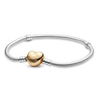 Pandora Chapado en Cobre Blanco Gruzo Plata Gold Rose Huesode Serpiente pulsera AMOR Amor pulsera - details 5