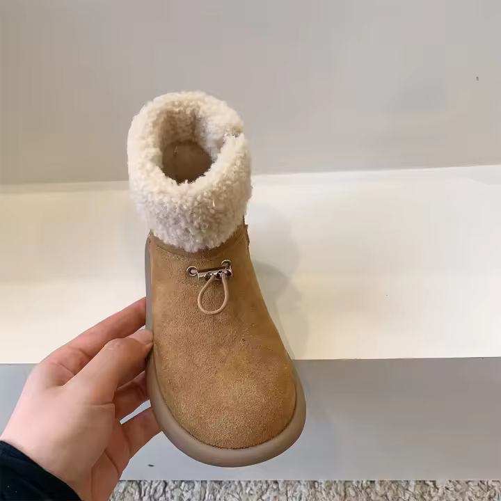 Compañeros de clase Niños Botas peludas para niños Botas cortas Zapatos cálidos de lana para bebés - 1
