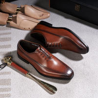 Zapatos Oxford de negocios casuales de alta gama para hombre, de cuero vacuno de primera capa. - details 9