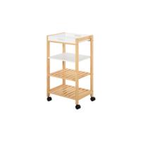 Carrito de Cocina Carro Auxiliar con Ruedas 1 Cajón 1 Armario 3 Estantes Abiertos de Almacenamiento para Comedor 66x39,5x86,5 cm Blanco - details 11
