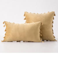Bonenjoy 1 funda de cojín con borlas, funda de almohada de terciopelo, fundas de almohada de color sólido para decoración de sofá/cama/coche, 30x50/45x45/50x50 - details 21