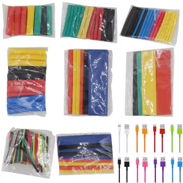 Juego de tubos de poliolefina de colores, Tubo termorretráctil, Cable aislado, surtido de encogimiento, 164 piezas - 1