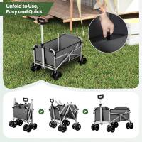 Carrito de mano plegable, carrito, con frenos, capacidad de carga de 80 kg, gris oscuro - details 6