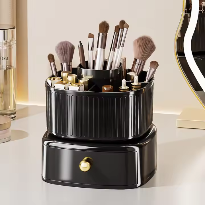Organizador Moderno de Maquillaje Estuche de Escritorio de Plástico ABS con 360° de Giración - 1