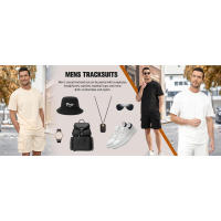 Opomelo Conjunto de 2 piezas para hombre - Conjuntos casuales de verano de manga corta para hombre con bolsillo tipo cargo - details 4