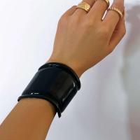 Brazaletes abiertos anchos Punk gitano exagerados para mujer, pulsera de brazo de Metal pesado, brazalete Retro Irregular de tres ondulaciones - details 4