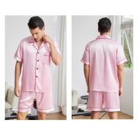 Traje de casa con solapa para hombre en verano, pijama delgado, ropa de casa holgada para hombre y talla grande - details 27