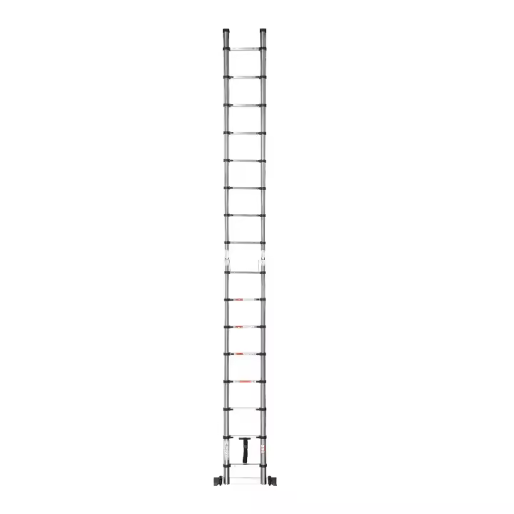 SucceBuy Escalera telescópica con marco en A, escalera extensible de acero inoxidable de 16,5 pies, escalera plegable ajustable - 1