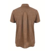 Camisa clásica de manga corta para hombre, camisa informal de Color sólido para vacaciones de verano - details 50