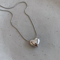 Colgante de Corazón de Metal Cadena de Hueso de Serpiente Collar de Clavícula Joyería de Fiesta - details 8