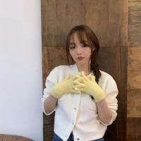 Preciosos guantes de punto con lazo de perlas y pantalla táctil, guantes de invierno de Color sólido con lazo para mujer, manoplas cálidas a prueba de viento para mujer - details 16