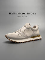 Zapatos blancos de suela gruesa de piel de vaca de primera capa de cuero genuino de alta gama - details 6