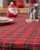 Mantel de Mesa de Cuadros a Cuadros con Borla Cubierta de Mesa sin Arrugas Lavable para Navidad, Fiestas y Año Nuevo - details 16