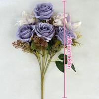 Flor Artificial Multicolor, pétalo de seda, 7 tenedores, plantas de simulación, arreglo Floral, adorno de escritorio, flores de lirio rosa realistas - details 0