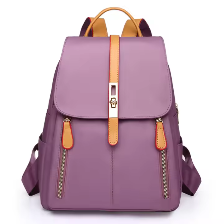 Mochila Oxford negra impermeable para mujer, bolso escolar antirrobo de gran capacidad, bolso de viaje, bolso de hombro - 1