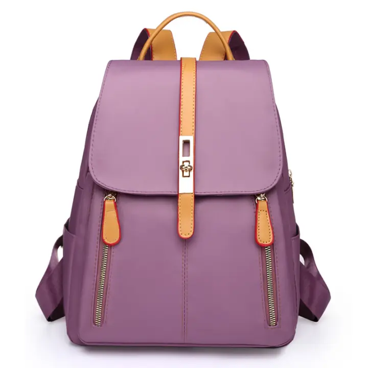 Mochila Oxford negra impermeable para mujer, bolso escolar antirrobo de gran capacidad, bolso de viaje, bolso de hombro - 1